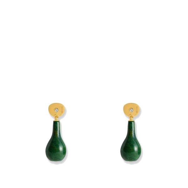 Toteme Jade Drops Brass Earrings