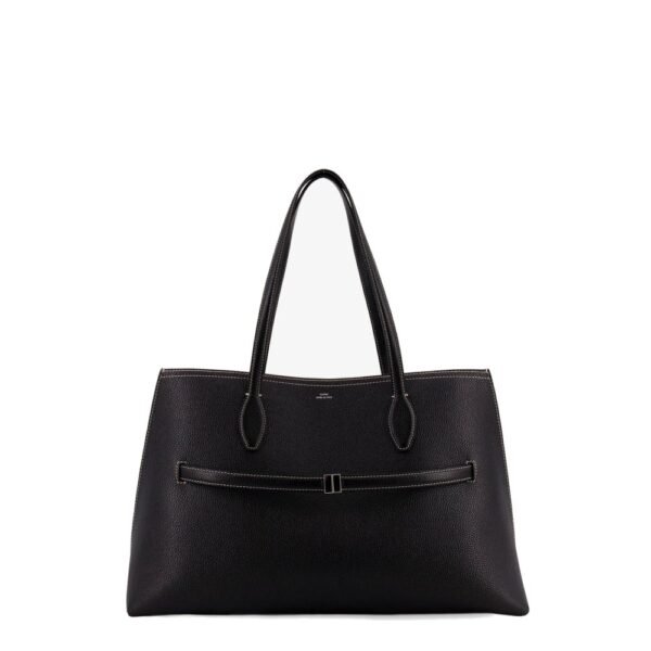 Toteme Leather shoulder bag with lettering logo on the front