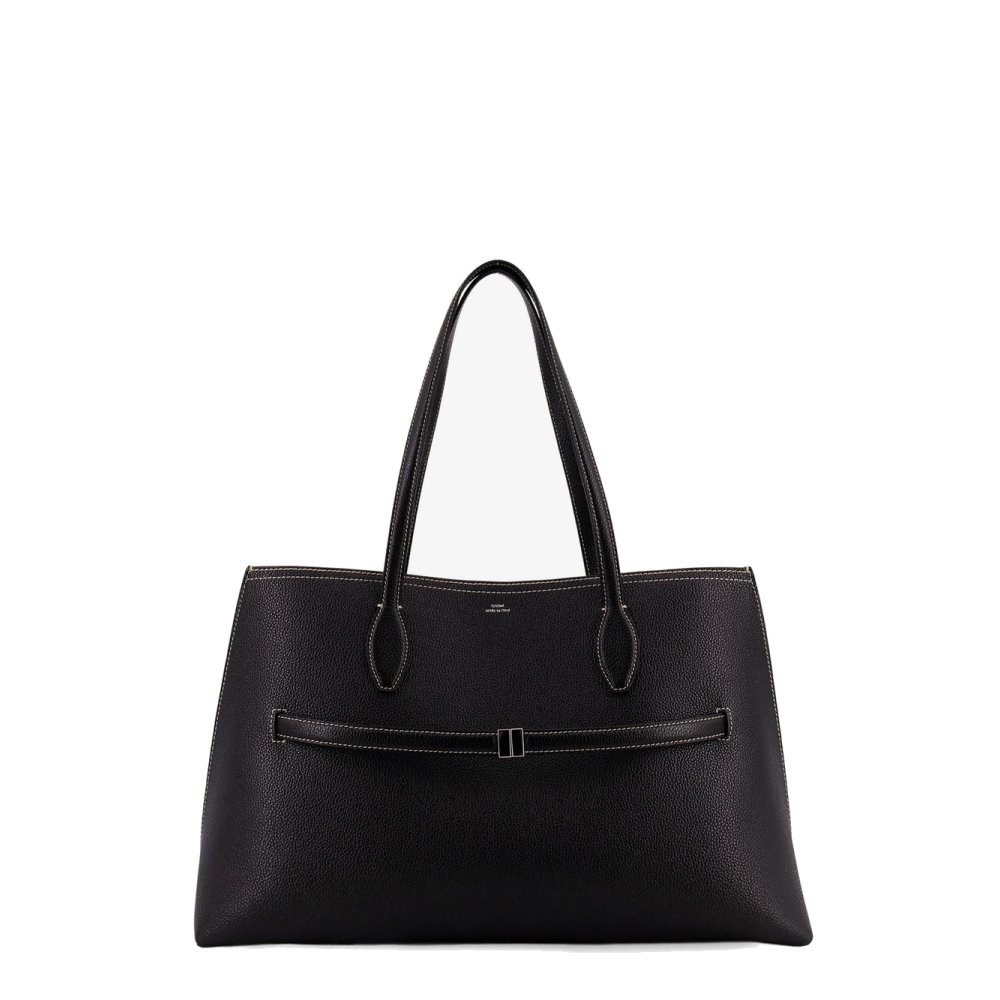Toteme Leather shoulder bag with lettering logo on the front Toteme Leather shoulder bag with lettering logo on the front