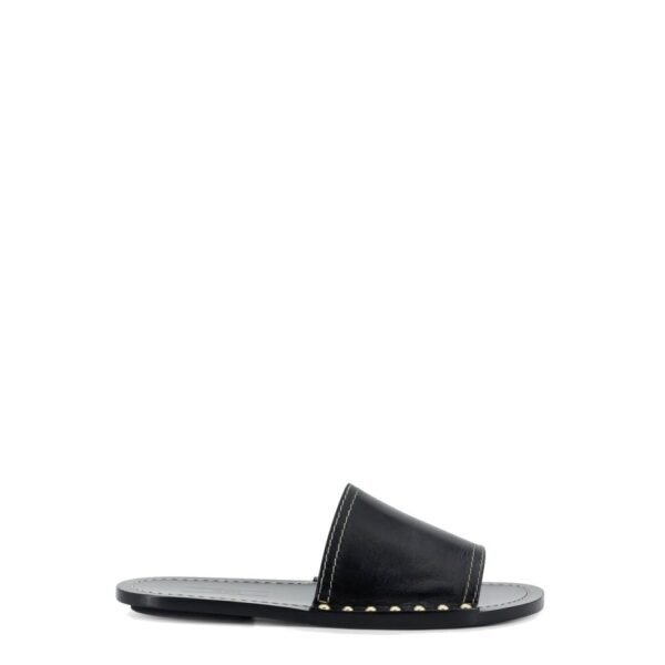 Toteme Low leather sandals with metal studs on the sides
