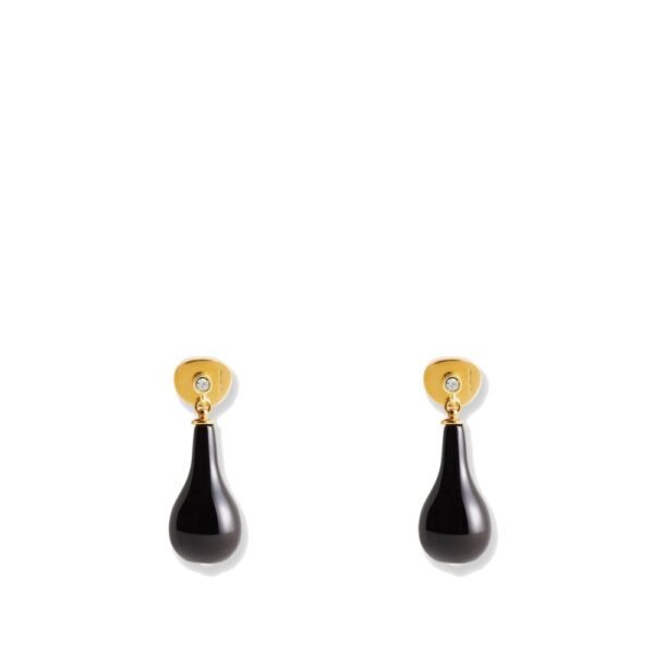 Toteme Onyx drops brass earrings