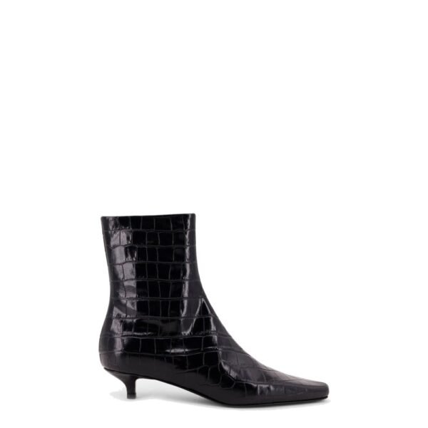 Toteme Pointed-toe ankle boots with crocodile effect