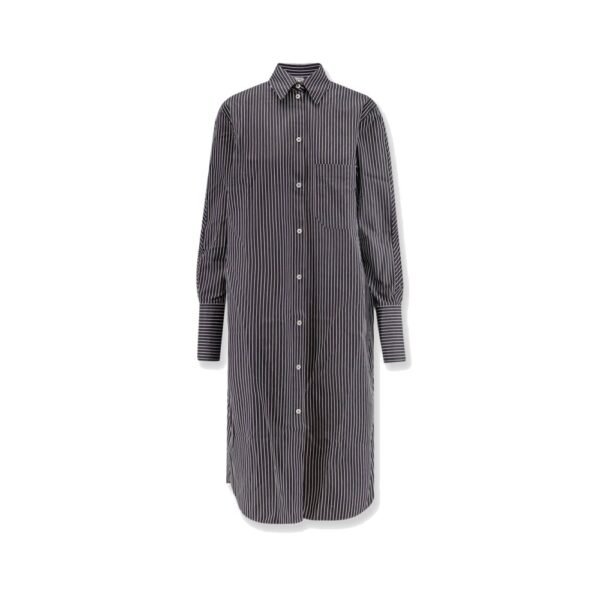 Toteme Striped Kimono-Sleeve Shirtdress
