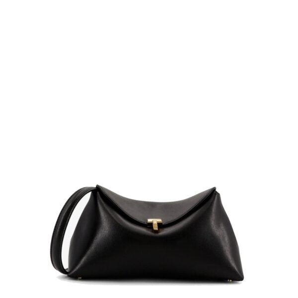 Toteme T-Lock leather clutch