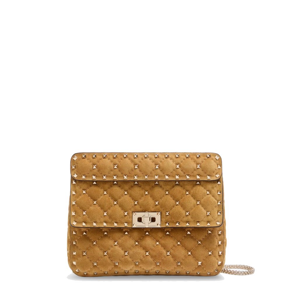 Valentino Garavani Rockstud Spike suede crossbody bag with iconic all-over studs Valentino Garavani Rockstud Spike suede crossbody bag with iconic all-over studs