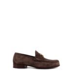 Valentino Garavani Suede loafers with metal VLogo Signature