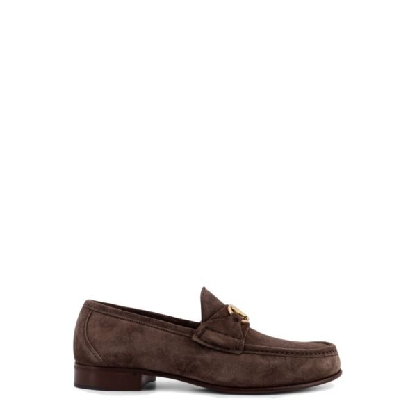Valentino Garavani Suede loafers with metal VLogo Signature