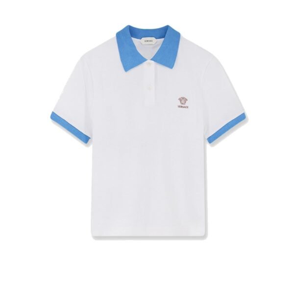 Versace Cotton polo shirt with Medusa embroidery