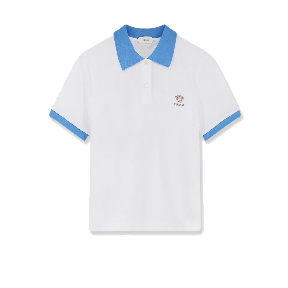 Versace Cotton polo shirt with Medusa embroidery Versace Cotton polo shirt with Medusa embroidery