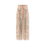 Zimmermann Roselight Silk Trousers with Pink Tapestry Floral Print